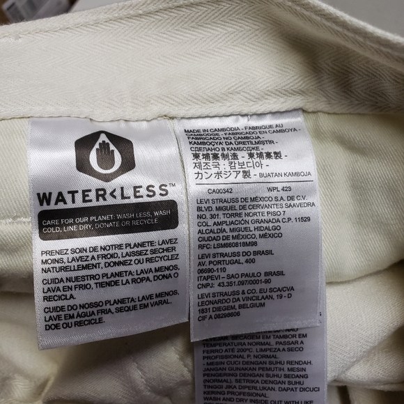 Levis mens 36x34 cream white cotton painter chore utility pants jeans - Picture 10 of 14